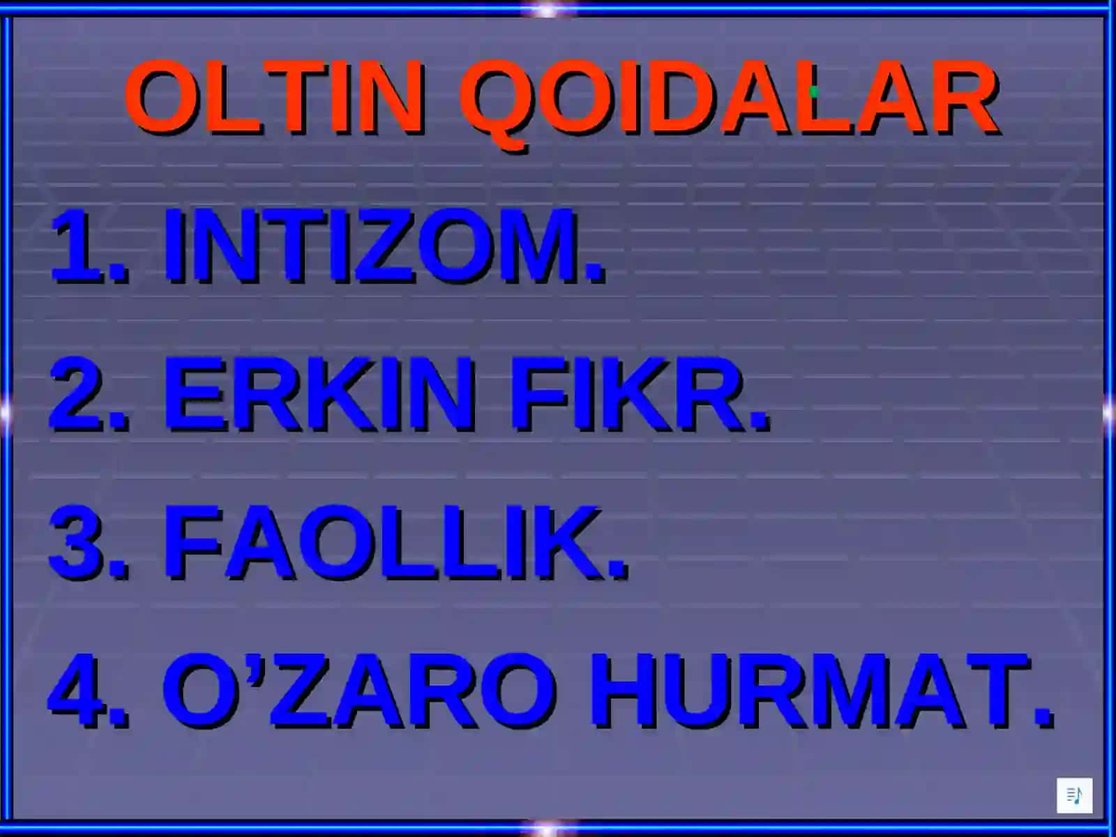 OLTIN QOIDALAR 2