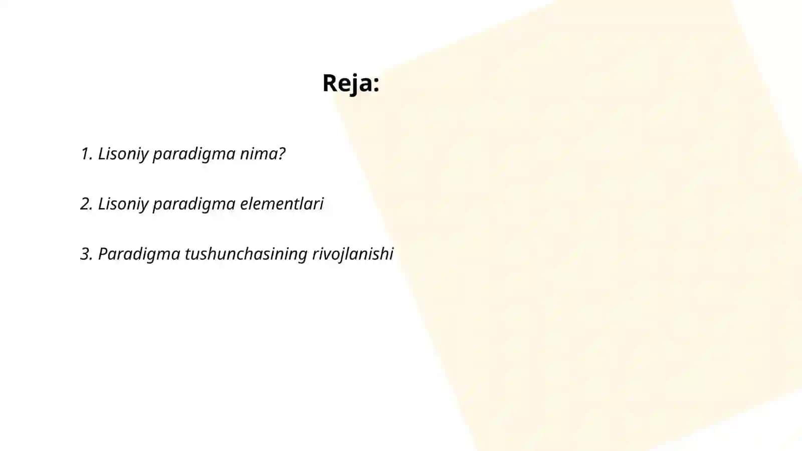 Lisoniy paradigma va lisoniy tasnif 2