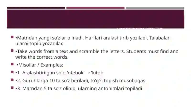 So‘ztopish o‘yini (Word Hunt) 2