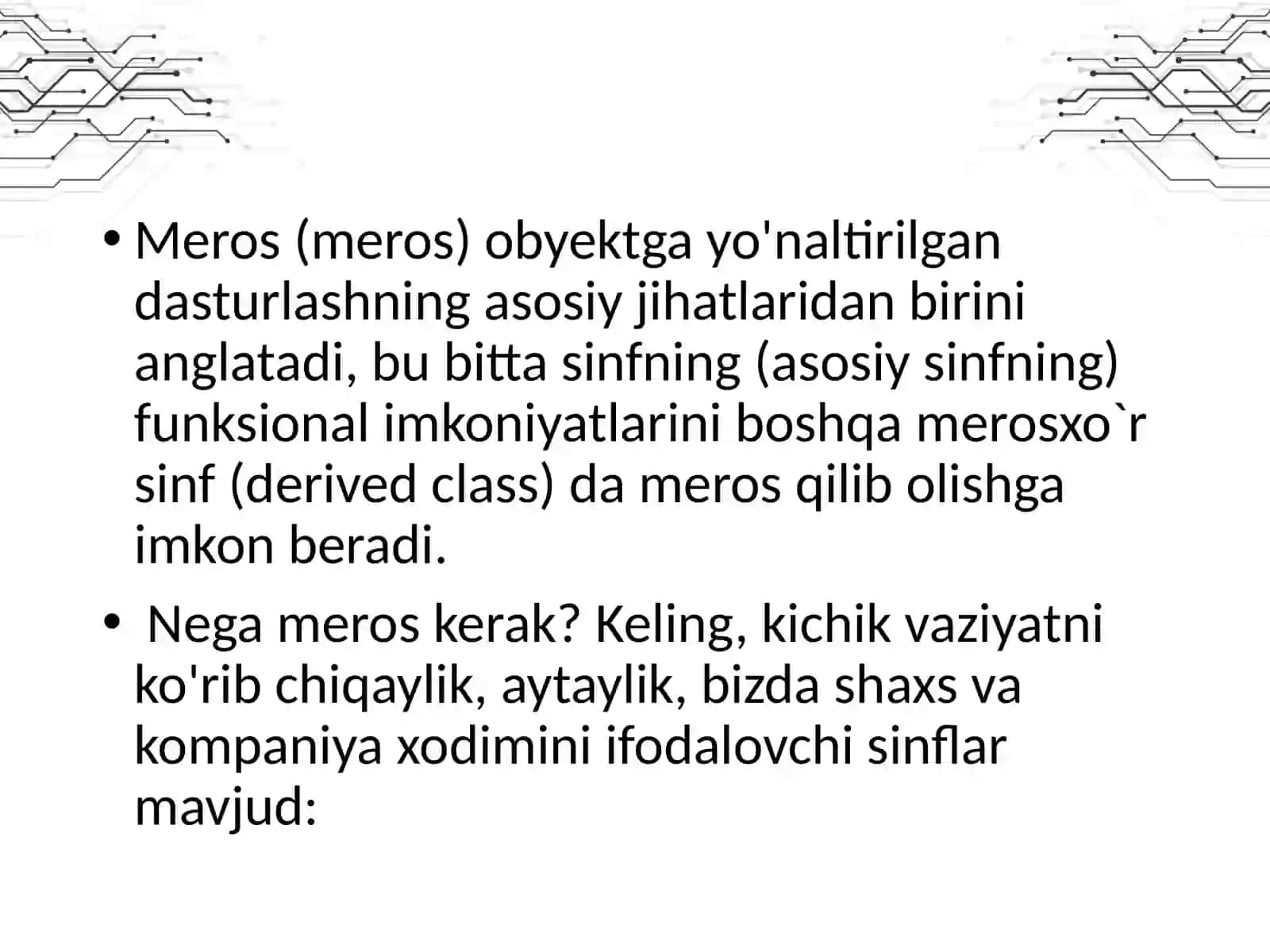 OOP da vorislik tushunchasi 2