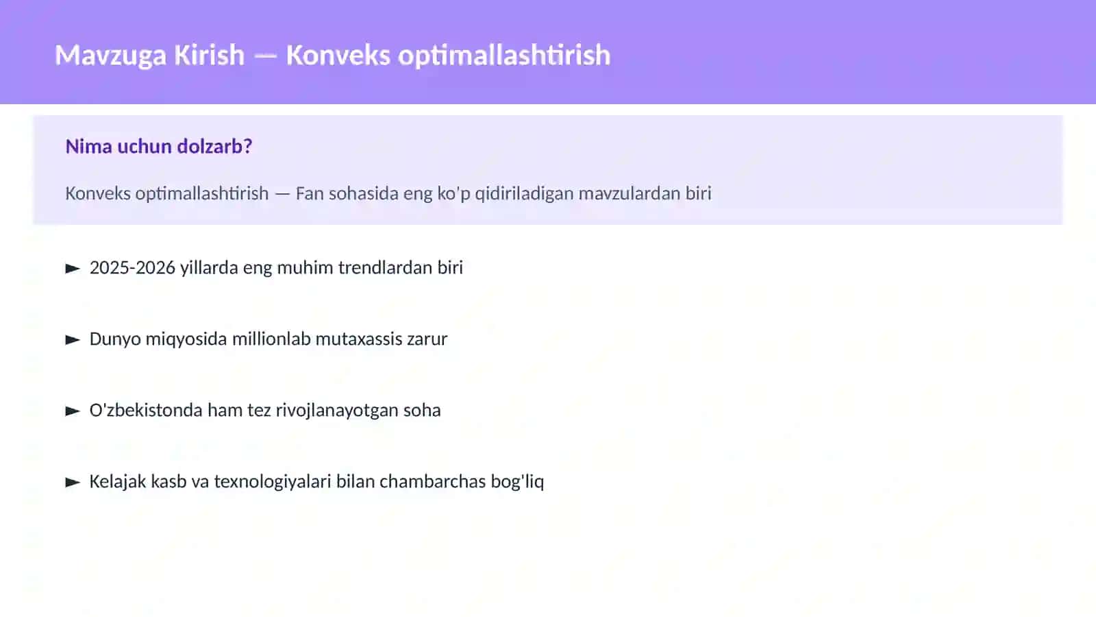 Konveks optimallashtirish 2