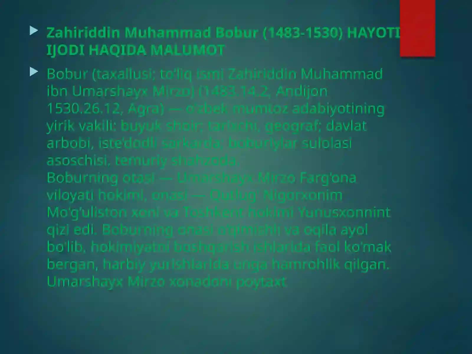 Zahiriddin Muhammad Bobur 2