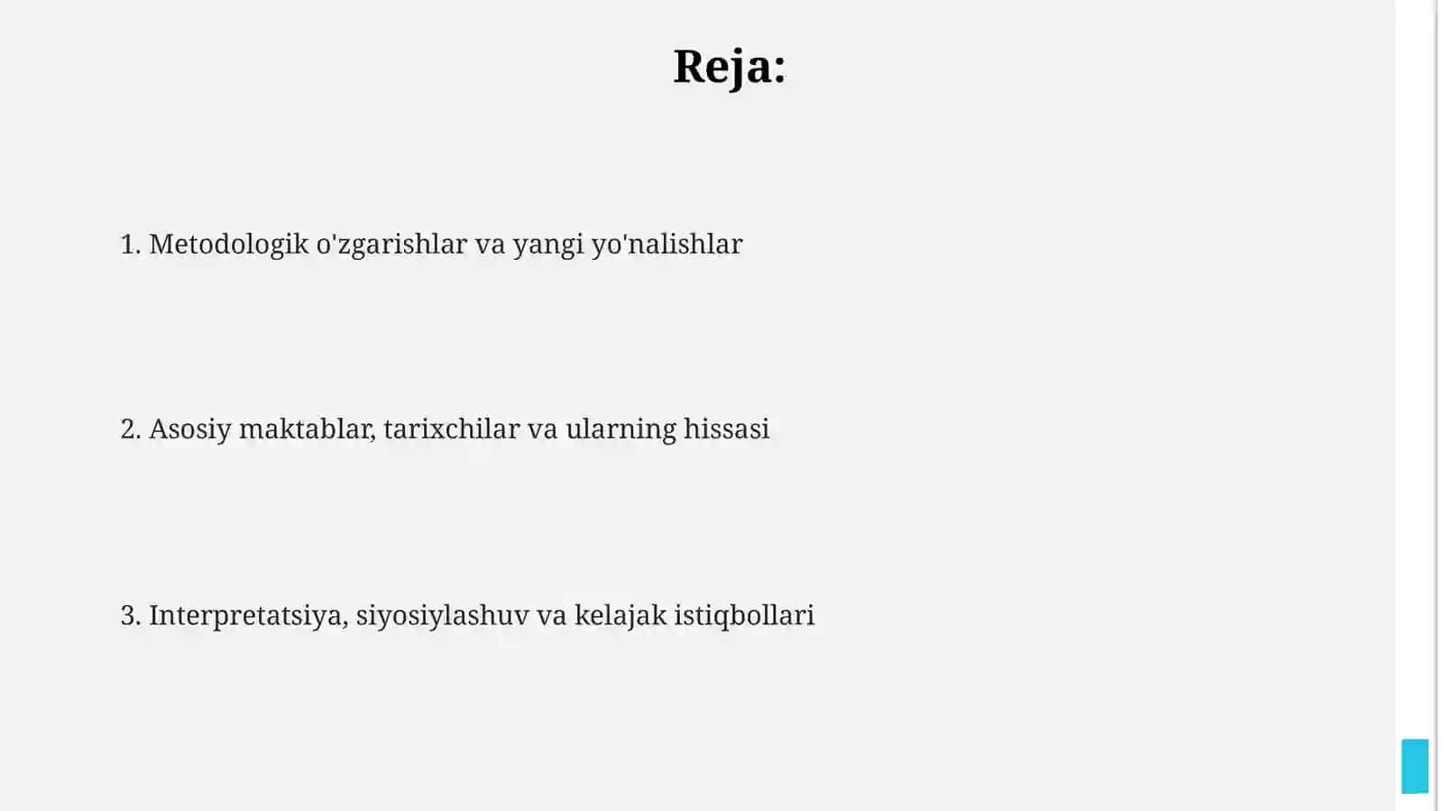 Metodologik o'zgarishlar va yangi yo'nalishlar 2