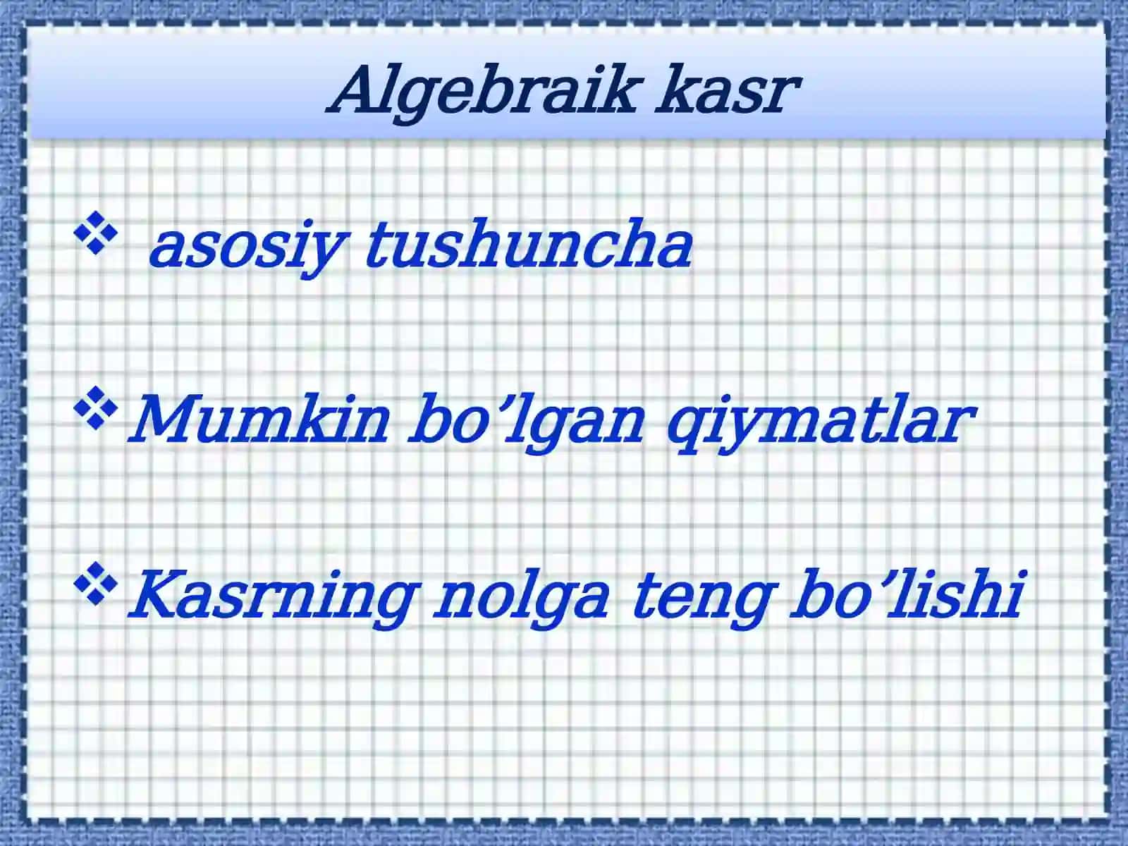 ALGEBARIK KASR 2