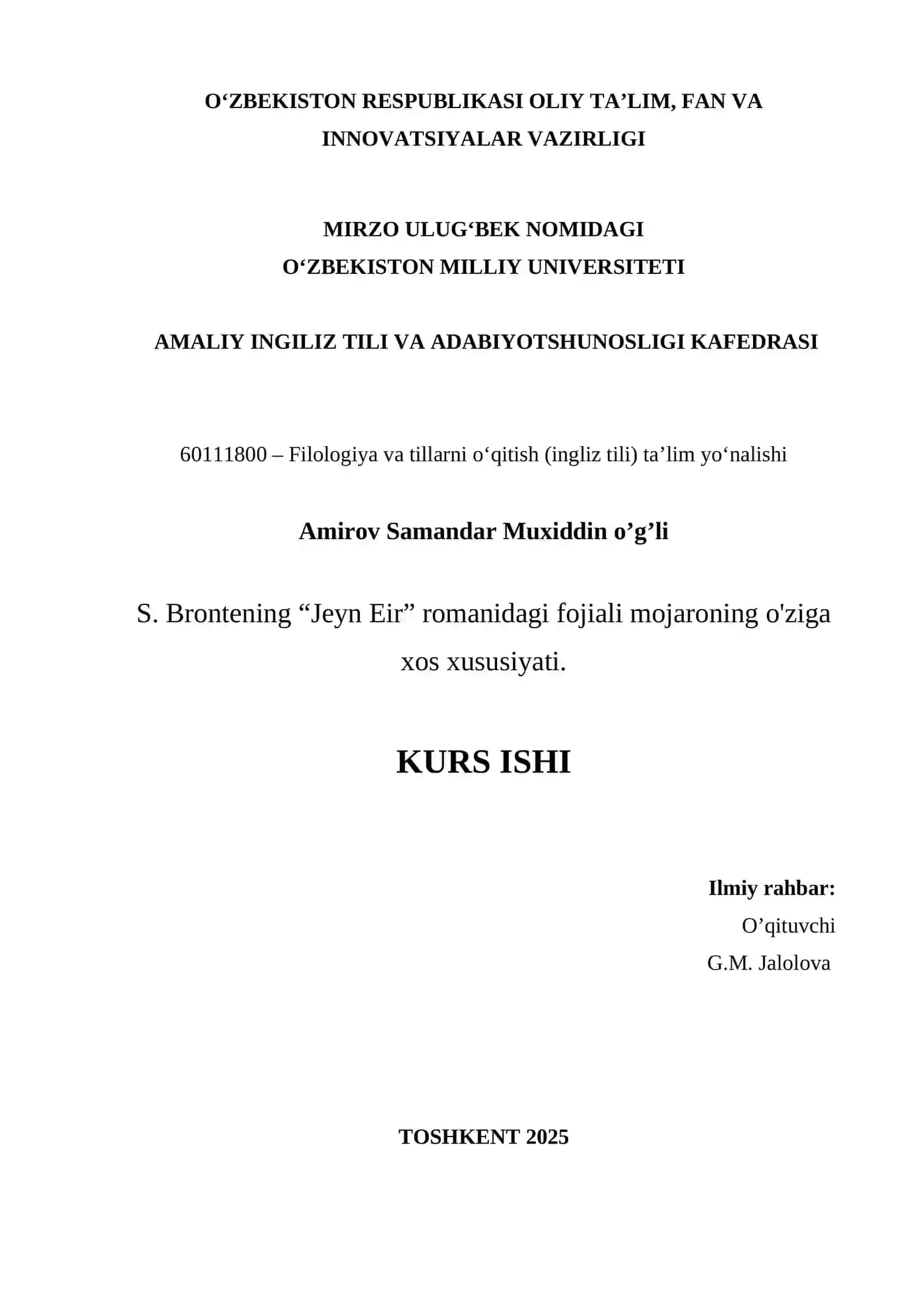 Amirov Samandar Muxiddin o’g’li 2