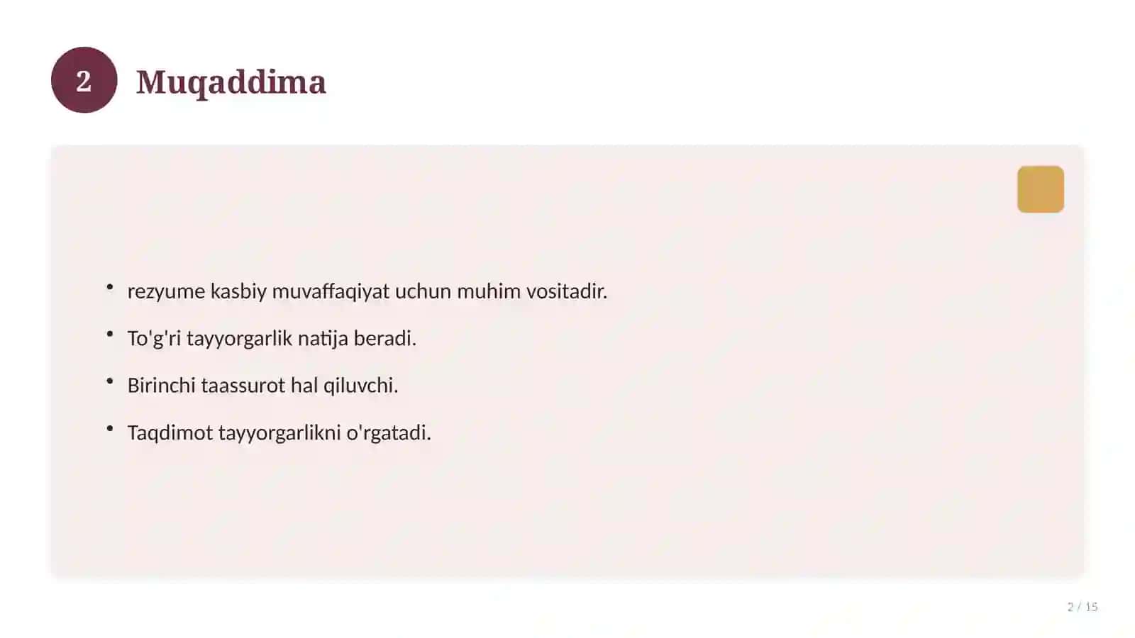 Professional rezyume (CV) shabloni — Word, 2025 2