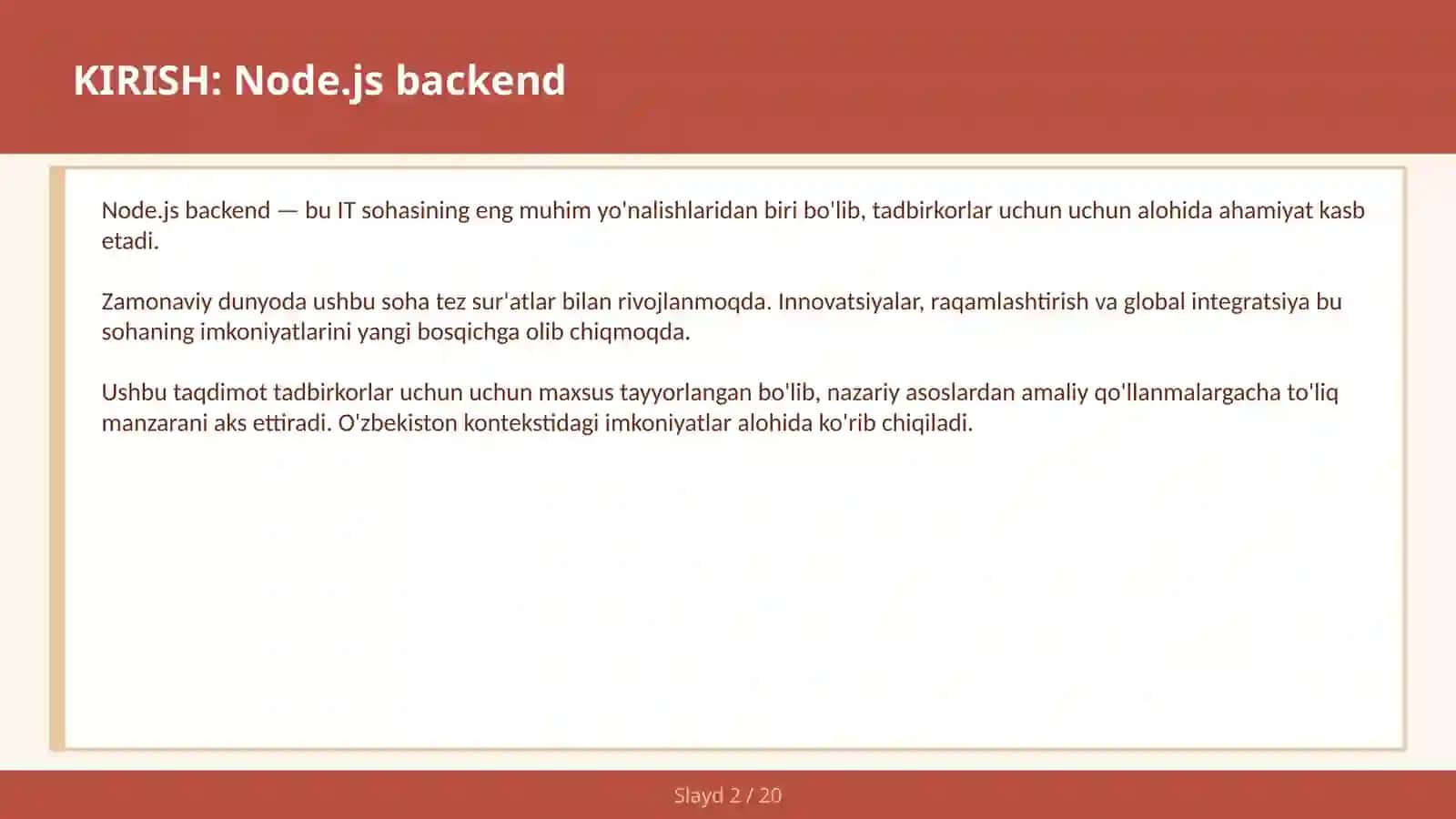 Node.js backend 2