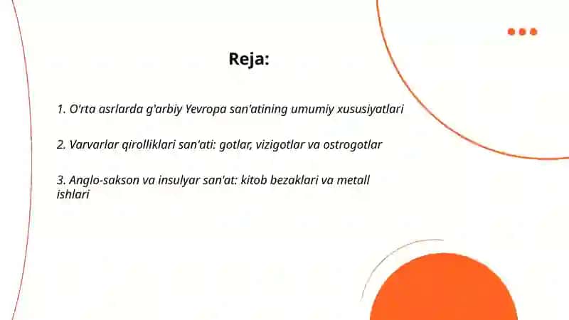 O'rta asrlarda g'arbiy Yevropa san'ati 2