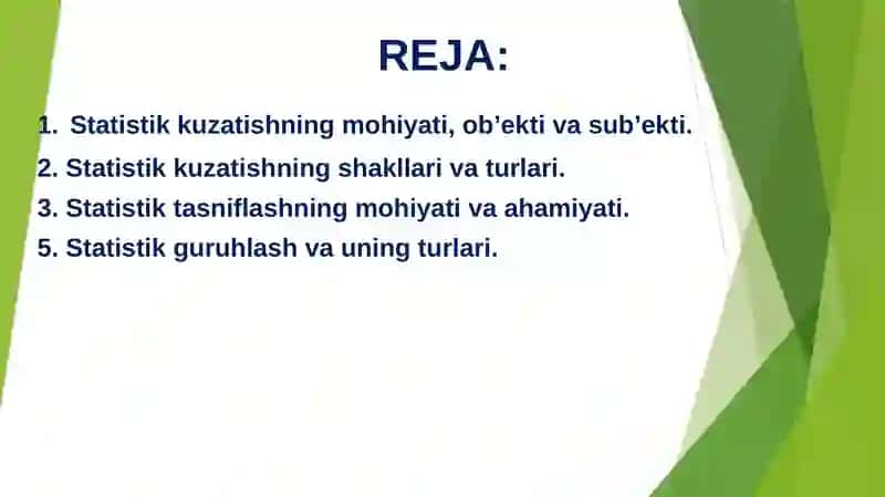 Statistik kuzatish metodlari 2