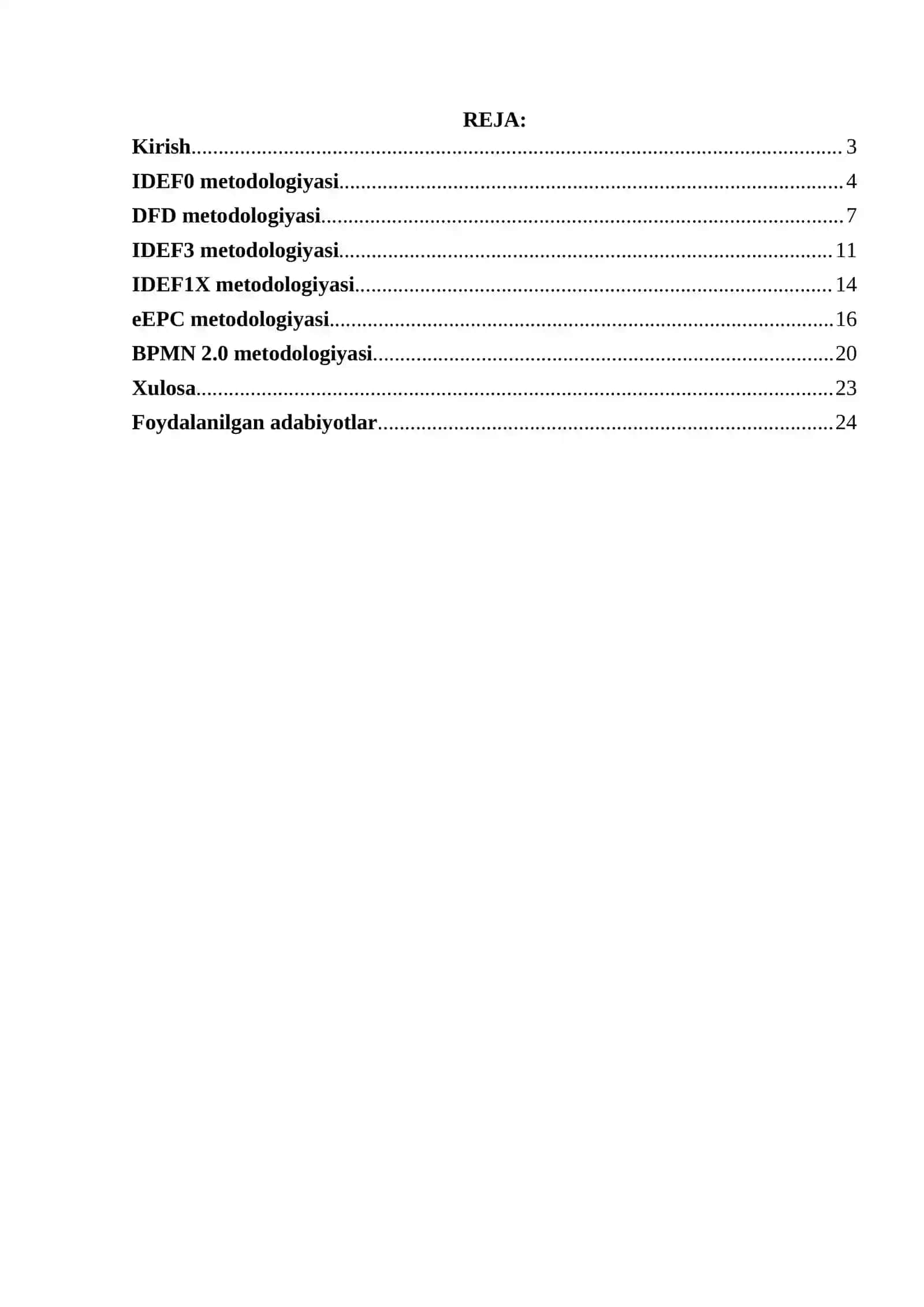 Bank faoliyatini IDEF0, DFD, IDEF3, IDEF1X, eEPC va BPMN metodologiyalarida modellashtirish 2