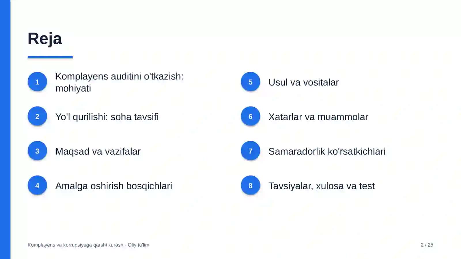 yo'l qurilishida komplayens auditini o'tkazish 1371 2