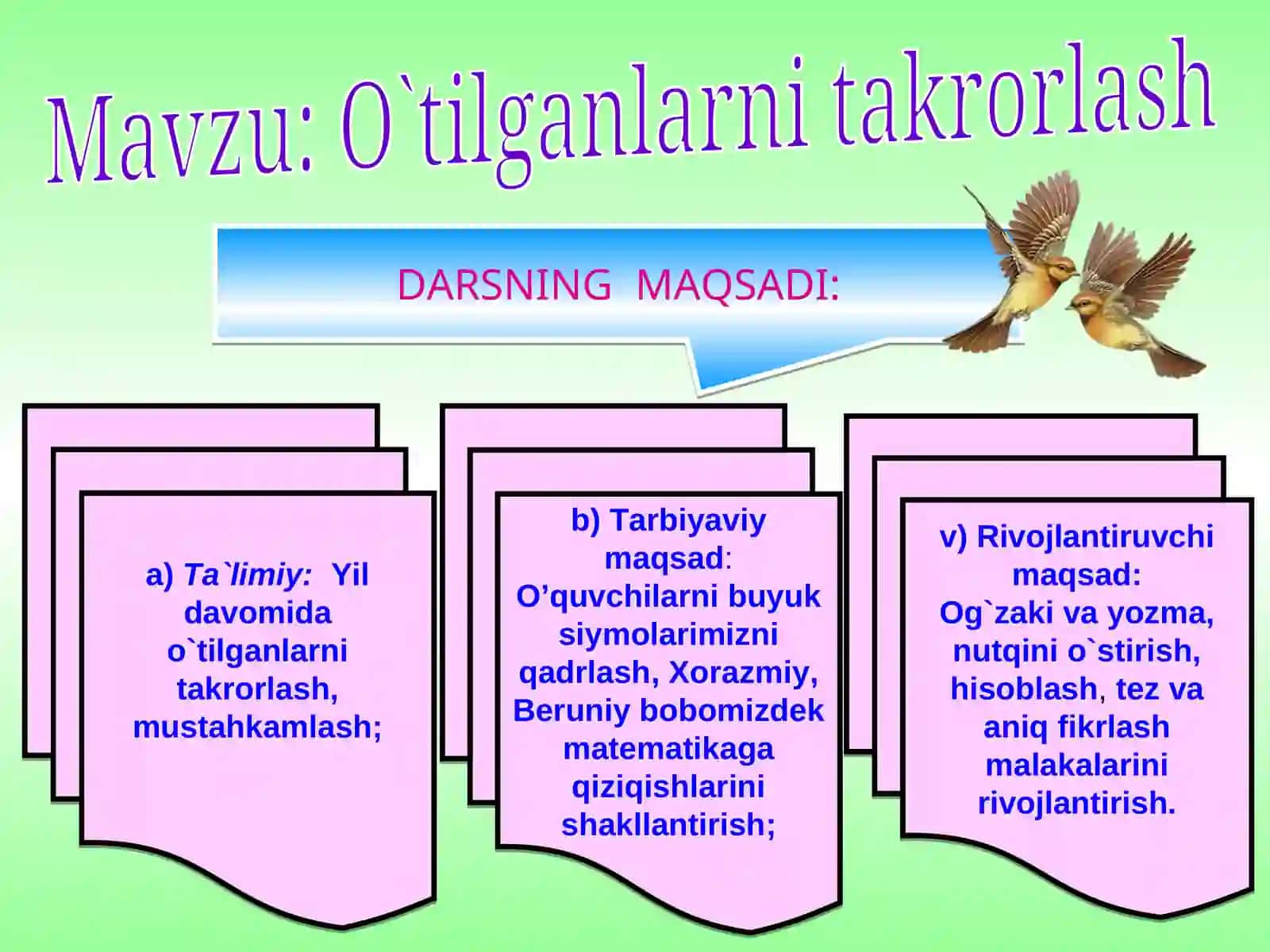 DARS ISHLANMASI 2