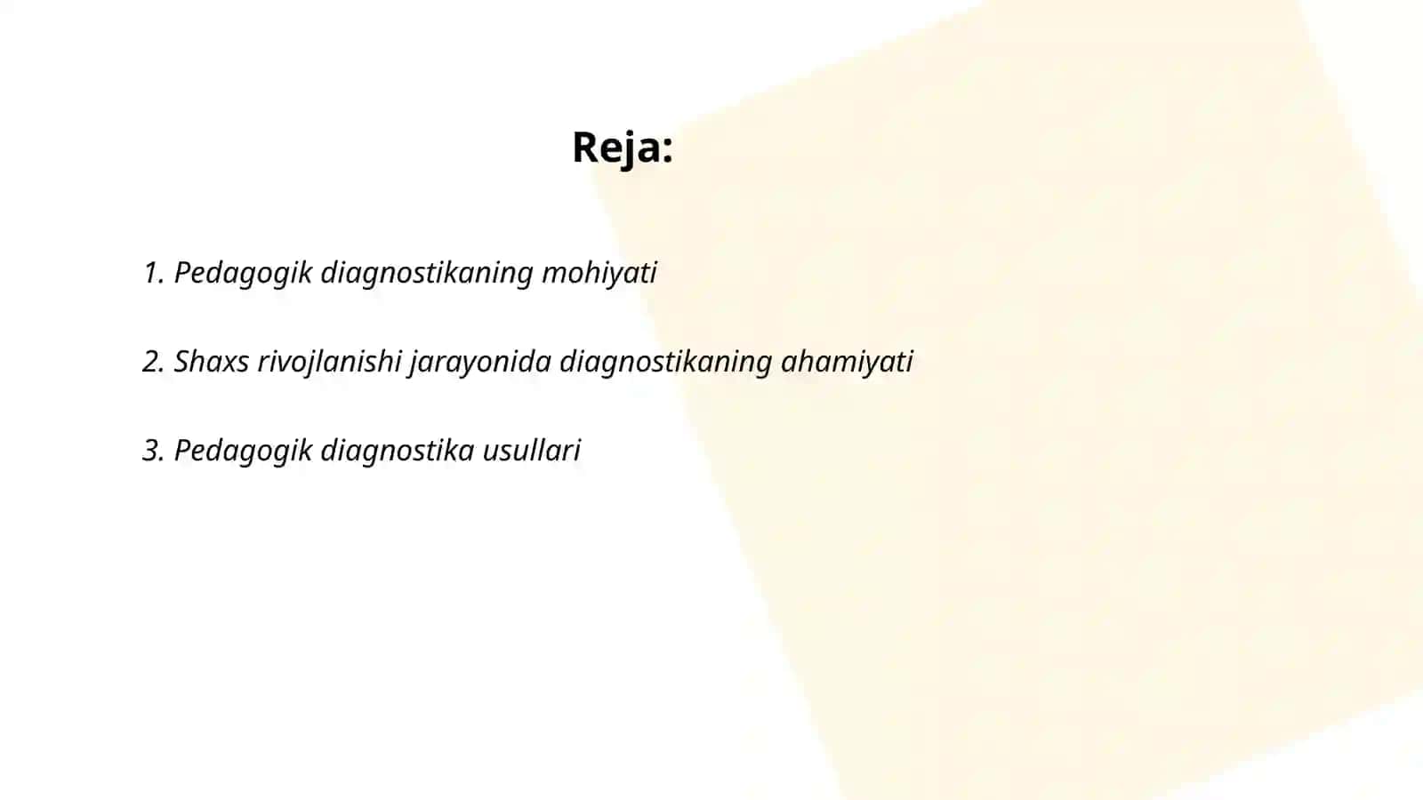 Pedagogik diagnostika 2