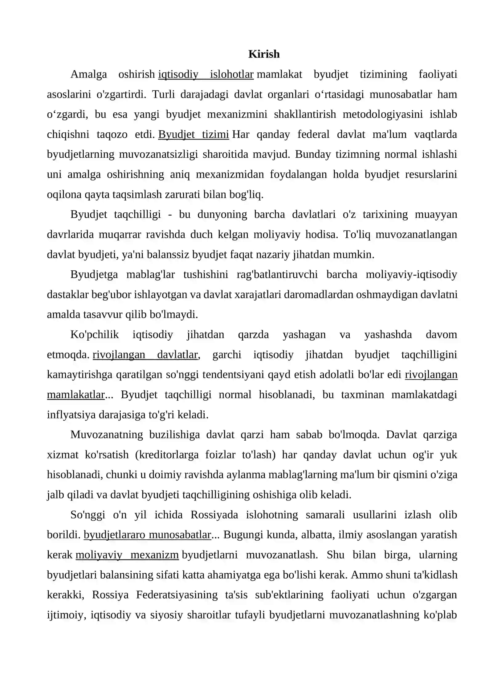Byudjet taqchilligi va uni moliyalashtirish manbalari 2