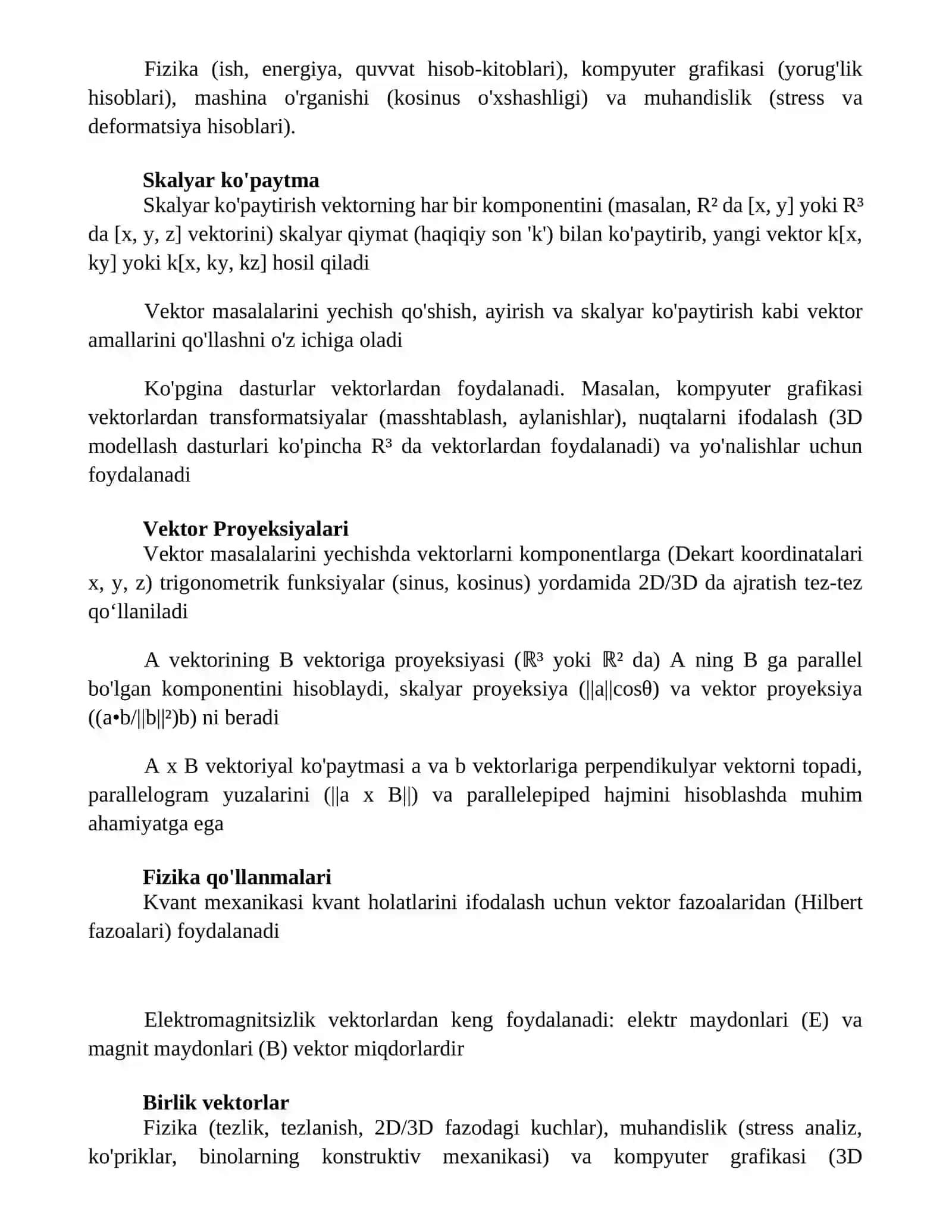 Vektorlarga doir misollar yechish 2
