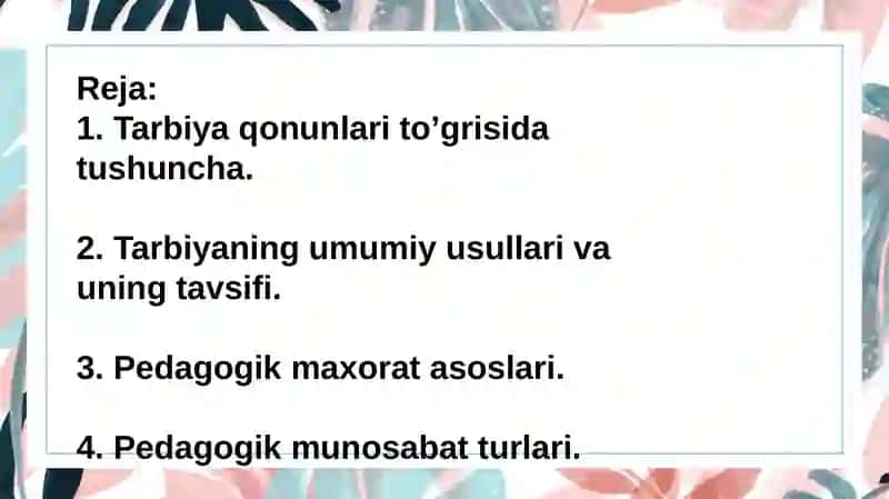 Tarbiya faoliyati 2