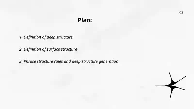 Deep and surface structure of the language 2