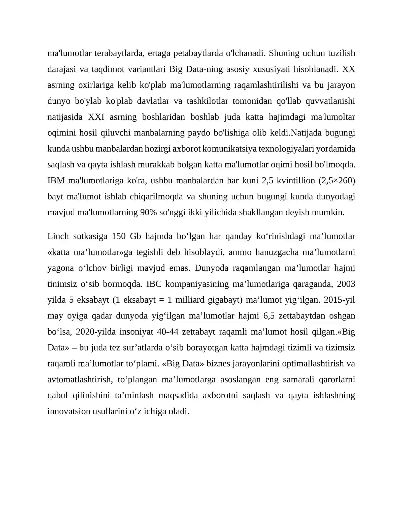 Katta ma'lumotlar (Big Data) 2