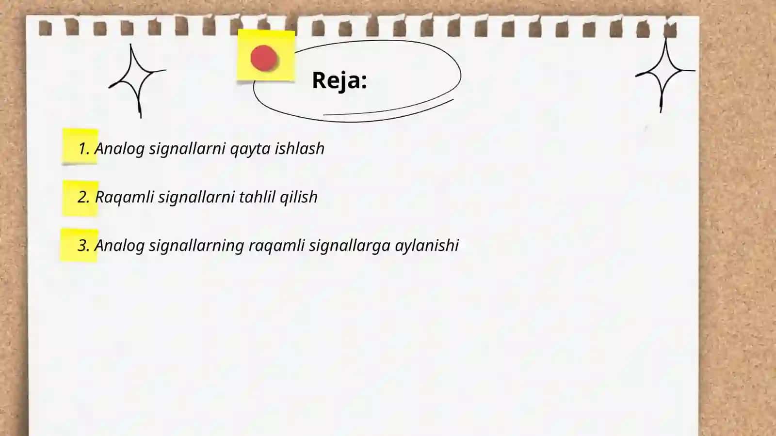 Anolog va raqamli signallarni aaya ishlash 2