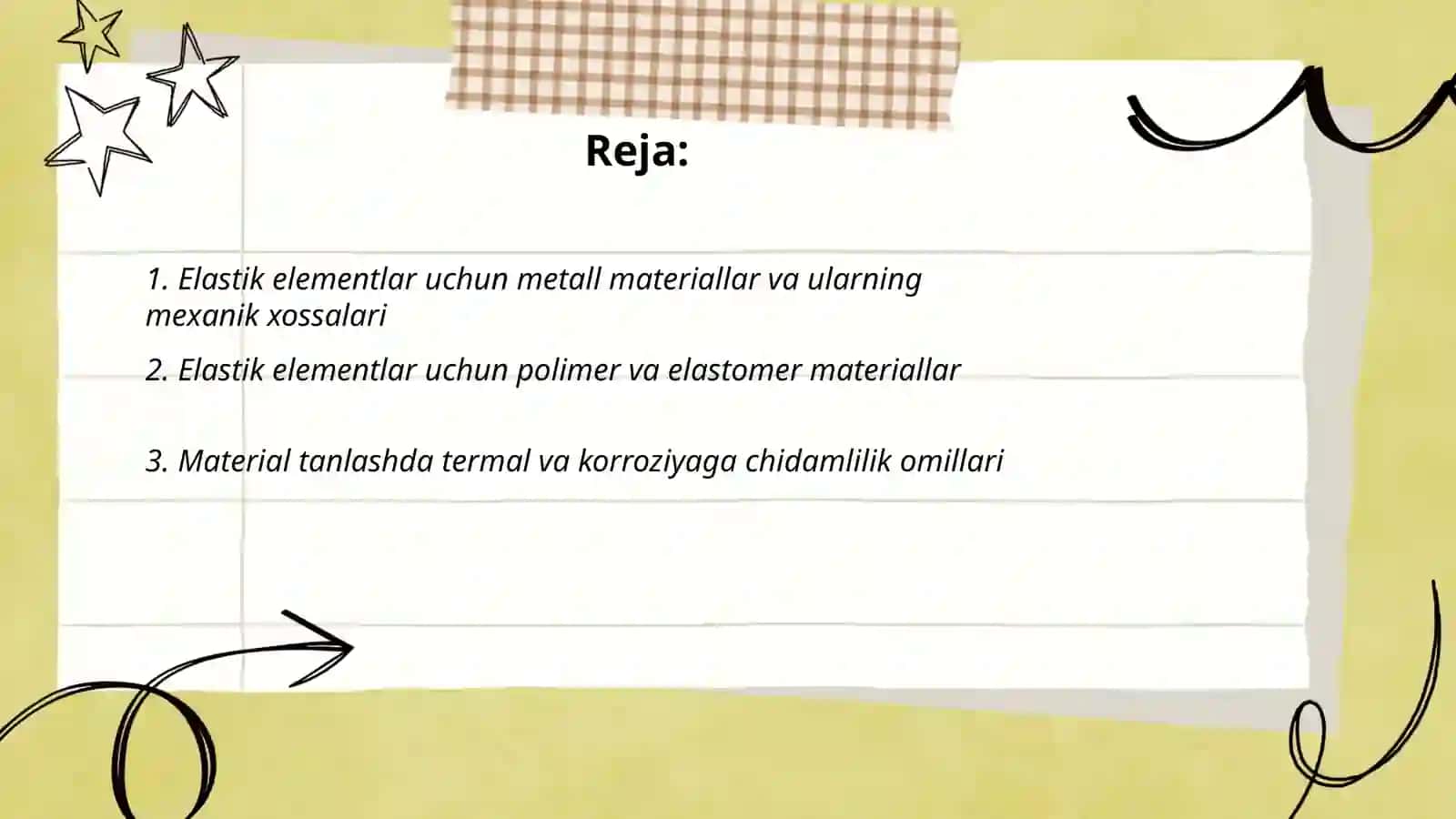 Elastik elementlar uchun ishlatiladigon materiallar 2