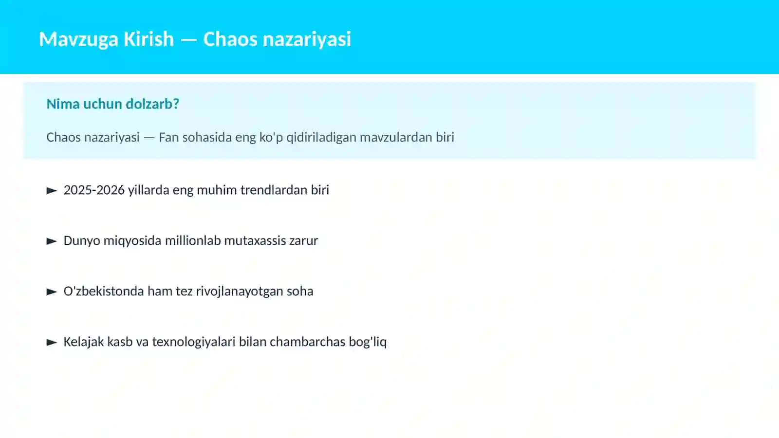 Chaos nazariyasi 2