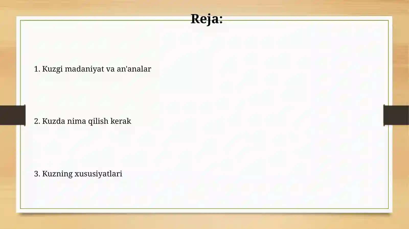 Kuzgi madaniyat va an'analar 2