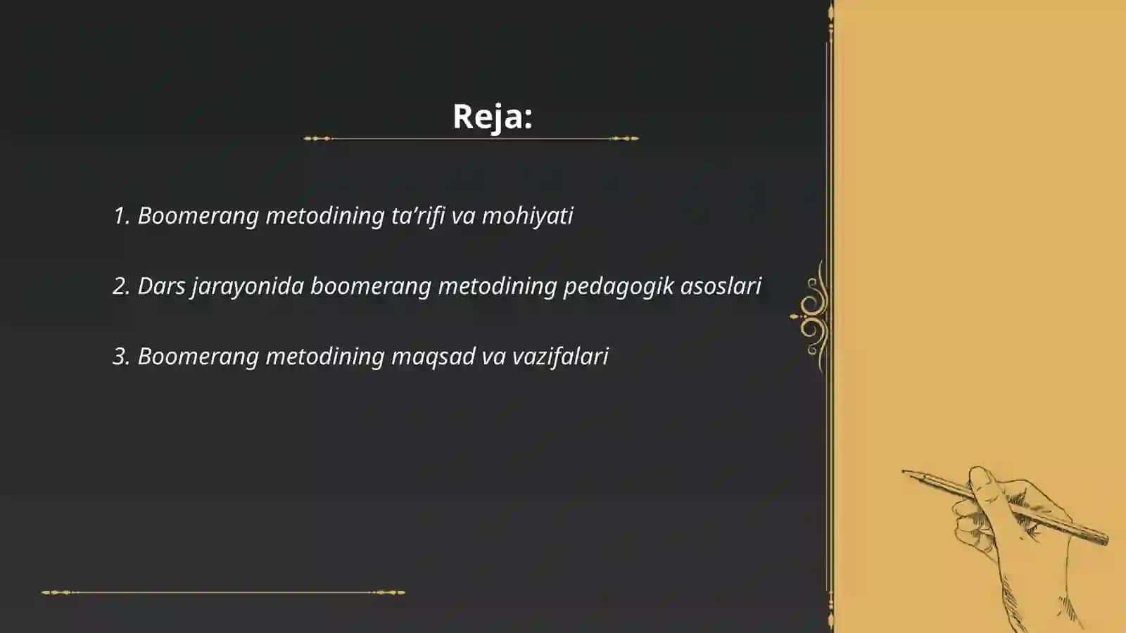 Boomerang metodi 2