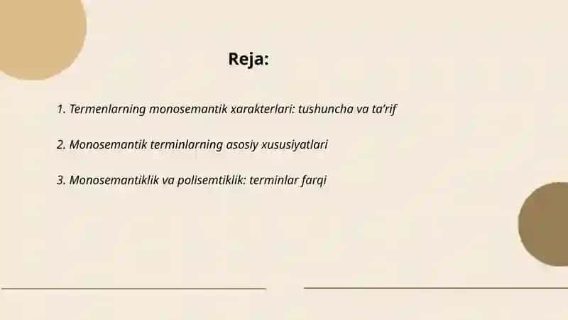 Termenlarning monosemantik xarakterlari 2