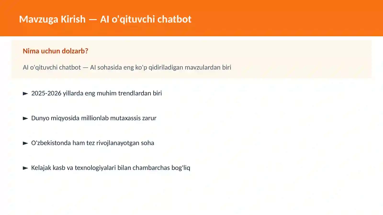 AI o'qituvchi chatbot 2