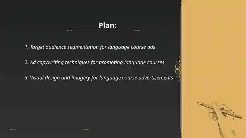Advertisement of the language courses 2