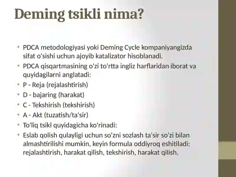 Deming tsikli 2