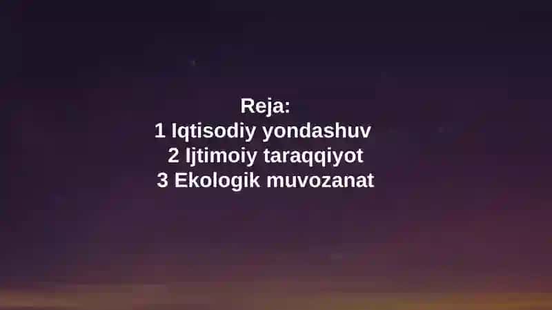 Barqaror rivojlanish konsepsiyasi 2