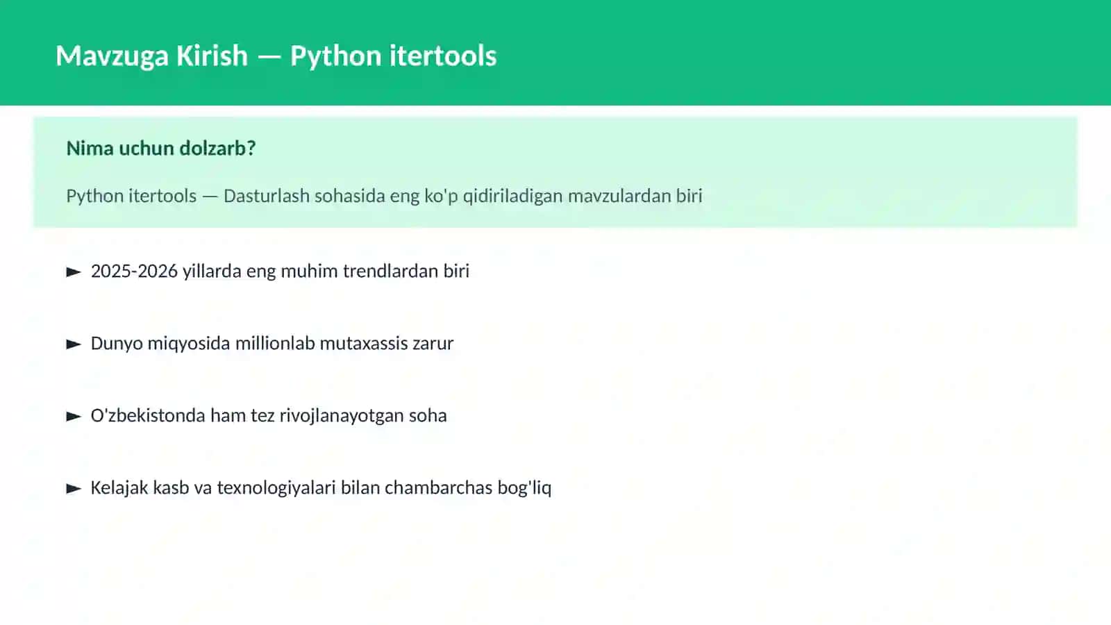Python itertools 2