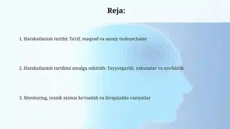 Harakatlanish tartibi 2