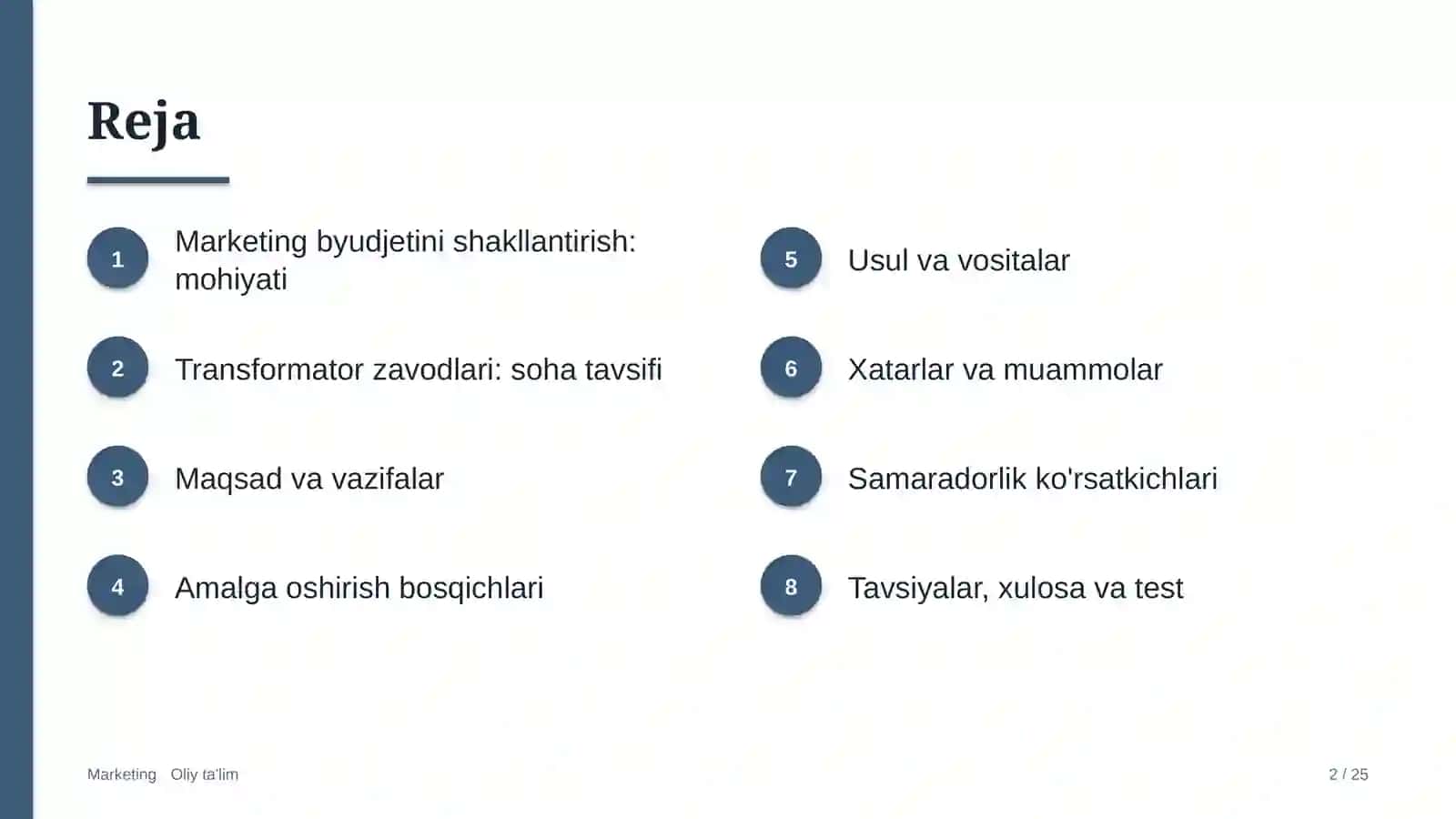 Transformator zavodlarida marketing budjetini shakllantirish 2