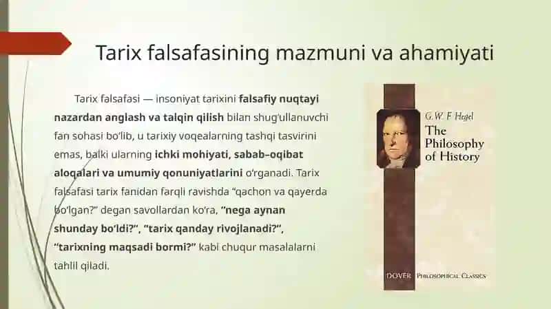 Tarix falsafasi, sivilizatsiya va madaniyat 2