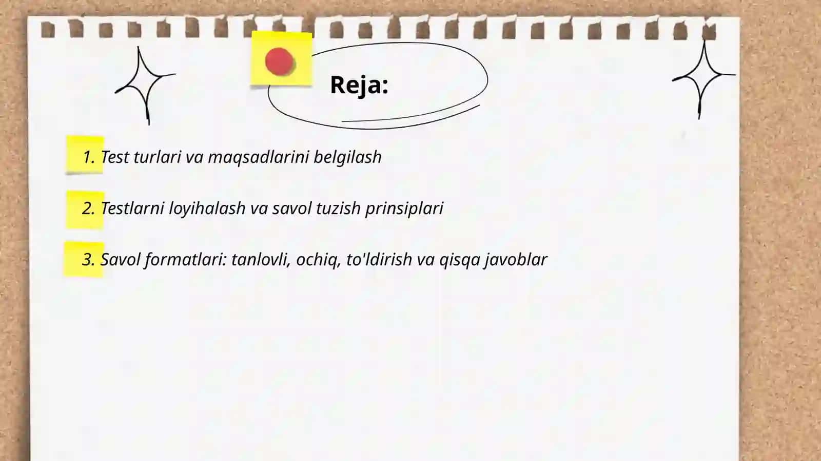Testlarni tashkil etish va ularning natijalarini qayta ishlash 2