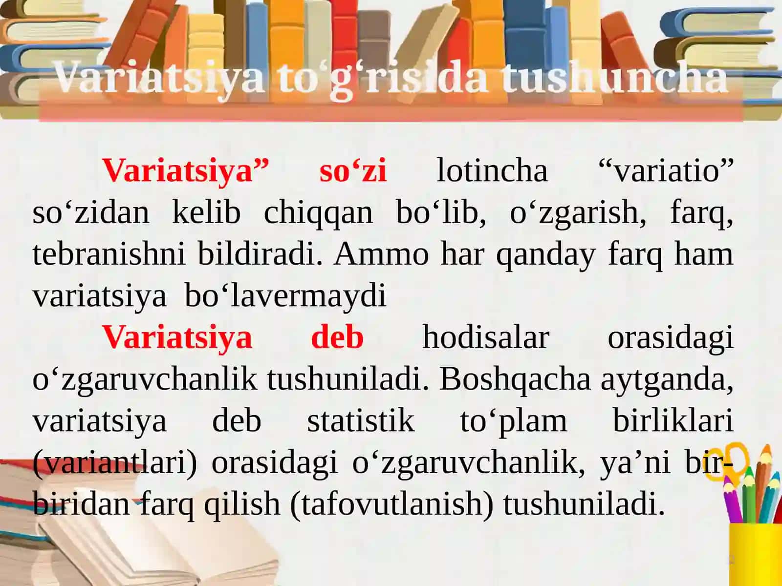 VARIATSIYA KO‘RSATKICHLARI 2