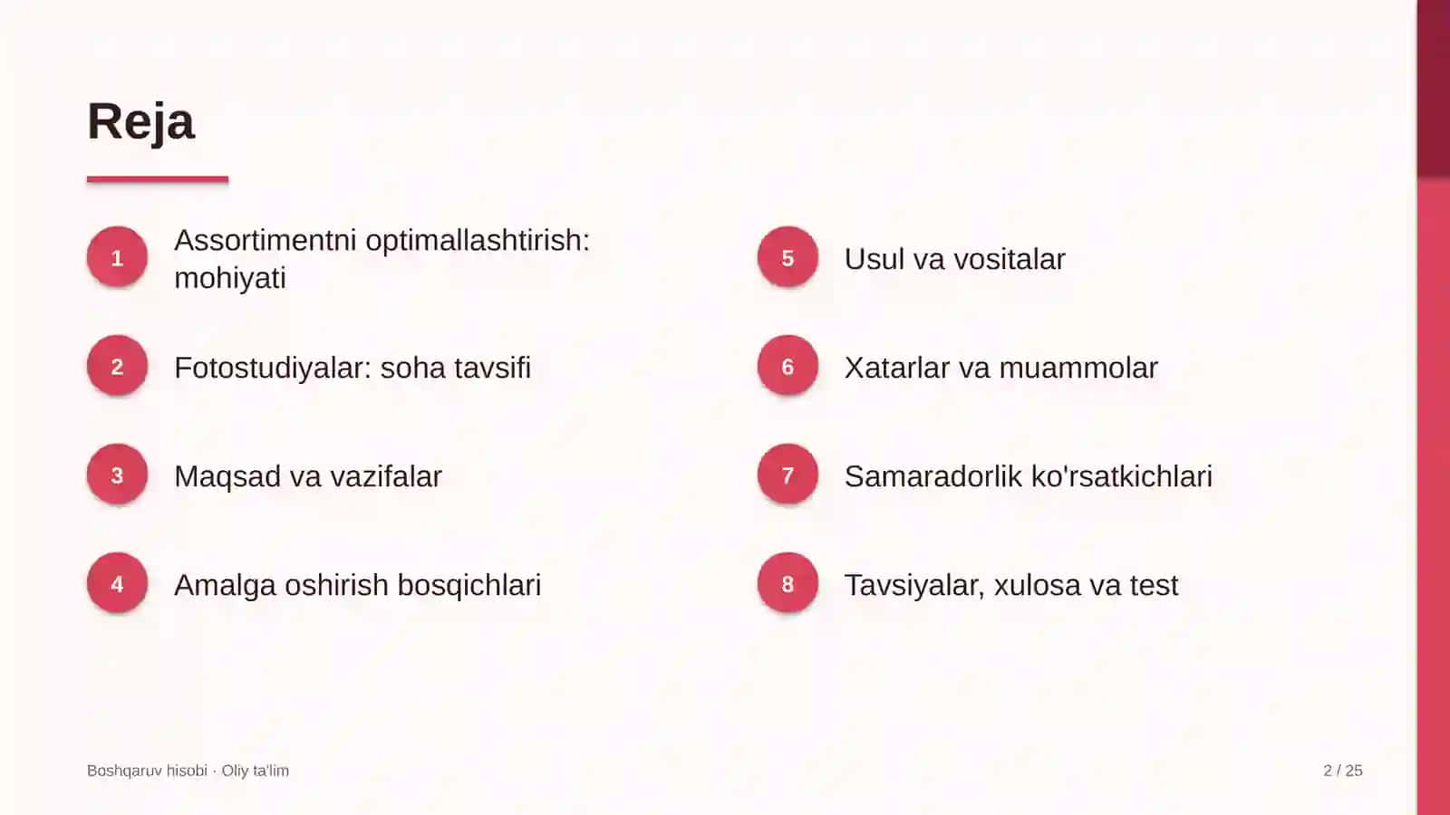 Fotostudiyalarda mahsulot assortimentini optimallashtirish 2