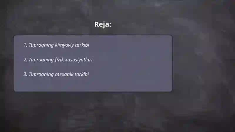 Tuproq va uning xususiyatlari 2