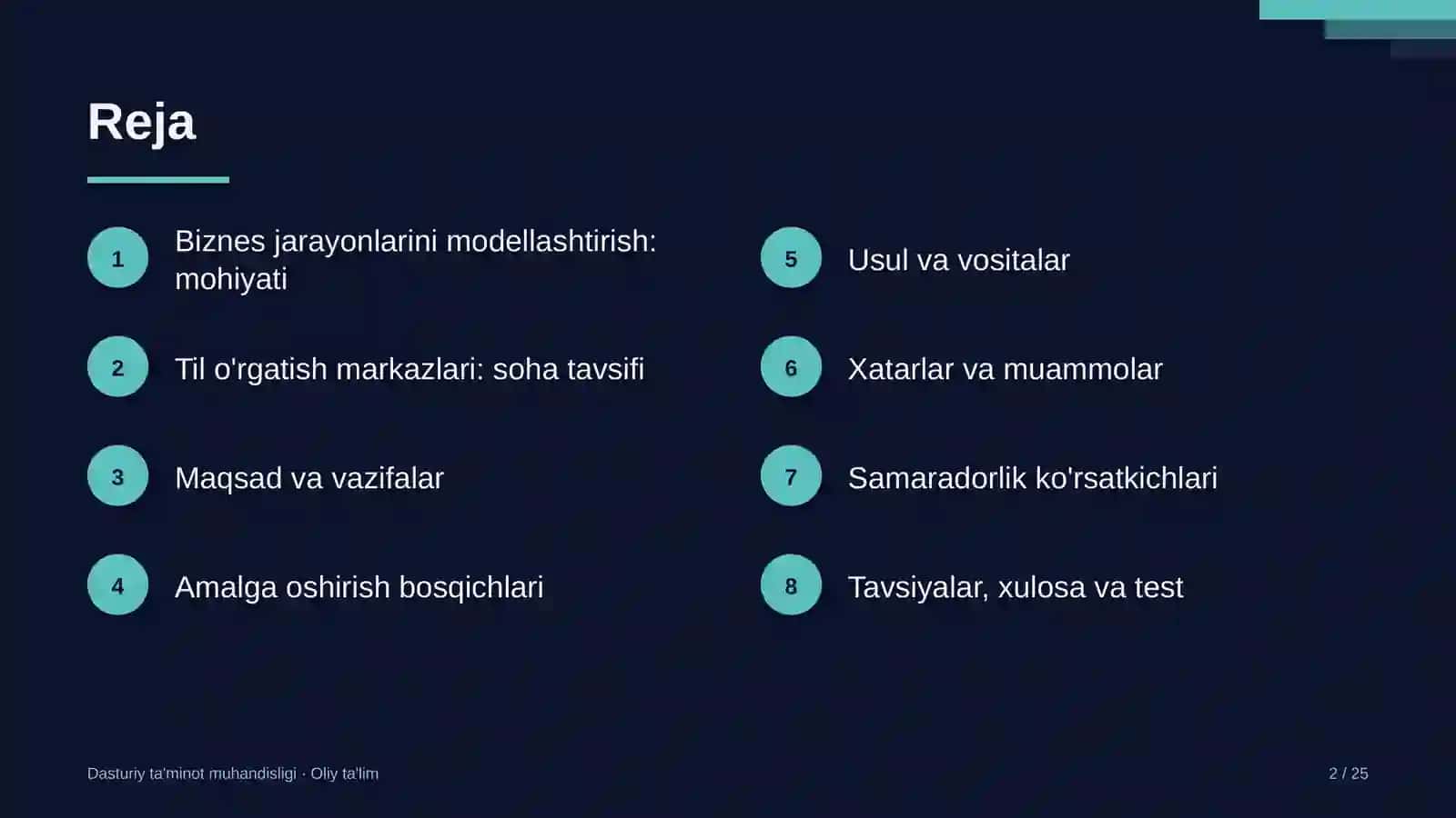 til o'rgatish markazlarida biznes jarayonlarini modellashtirish 7906 2