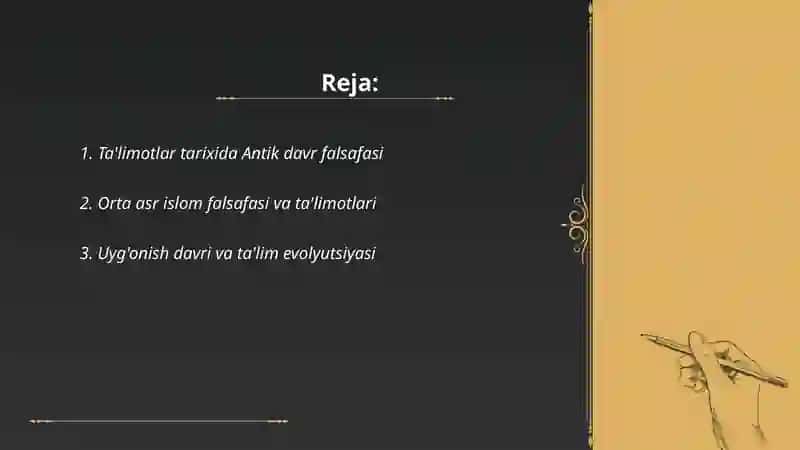 Ta'limotlar tarixi 2