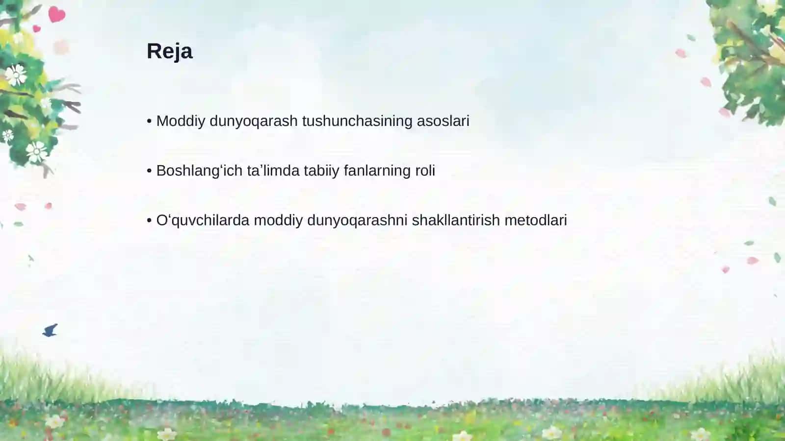 Moddiy dunyoqarash tushunchasining asoslari 2