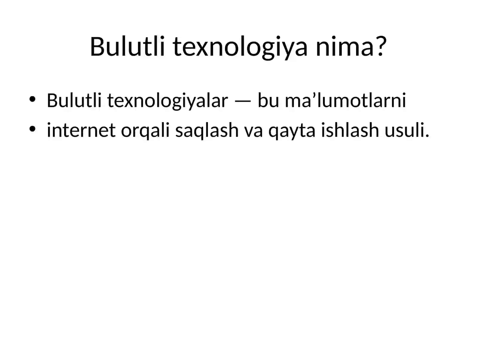 Bulutli texnologiyalar (Cloud computing) 2
