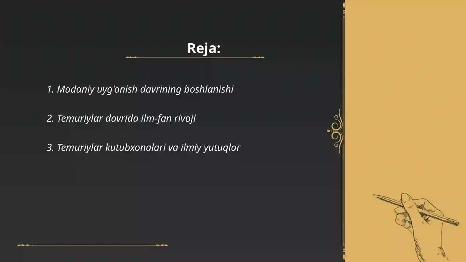 IX-XII asrlarda mamlakatimiz hududida ro’y bergan madaniy uyg’onish (Renessans) 2