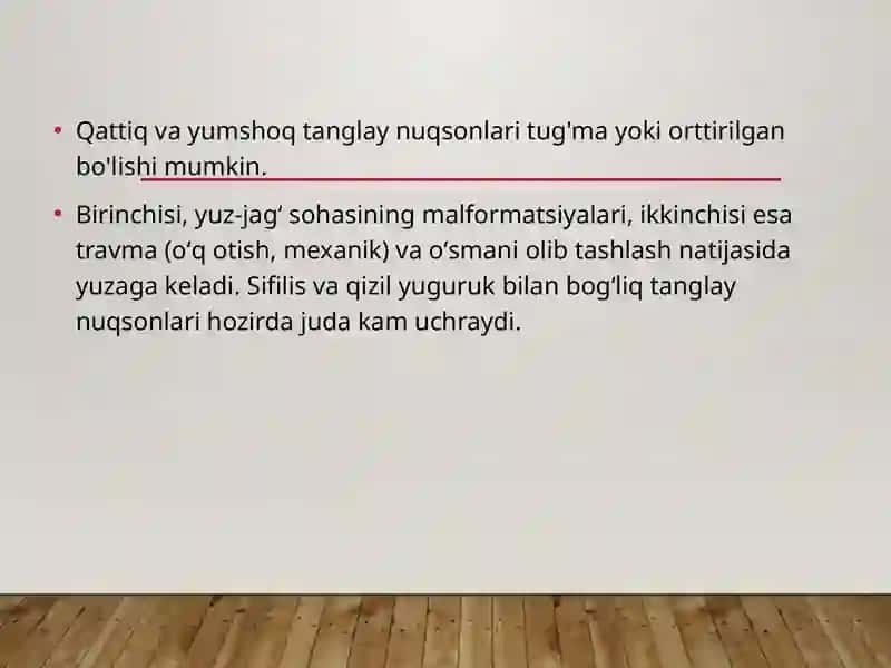 Tanglay nuqsonlarini protezlash 2