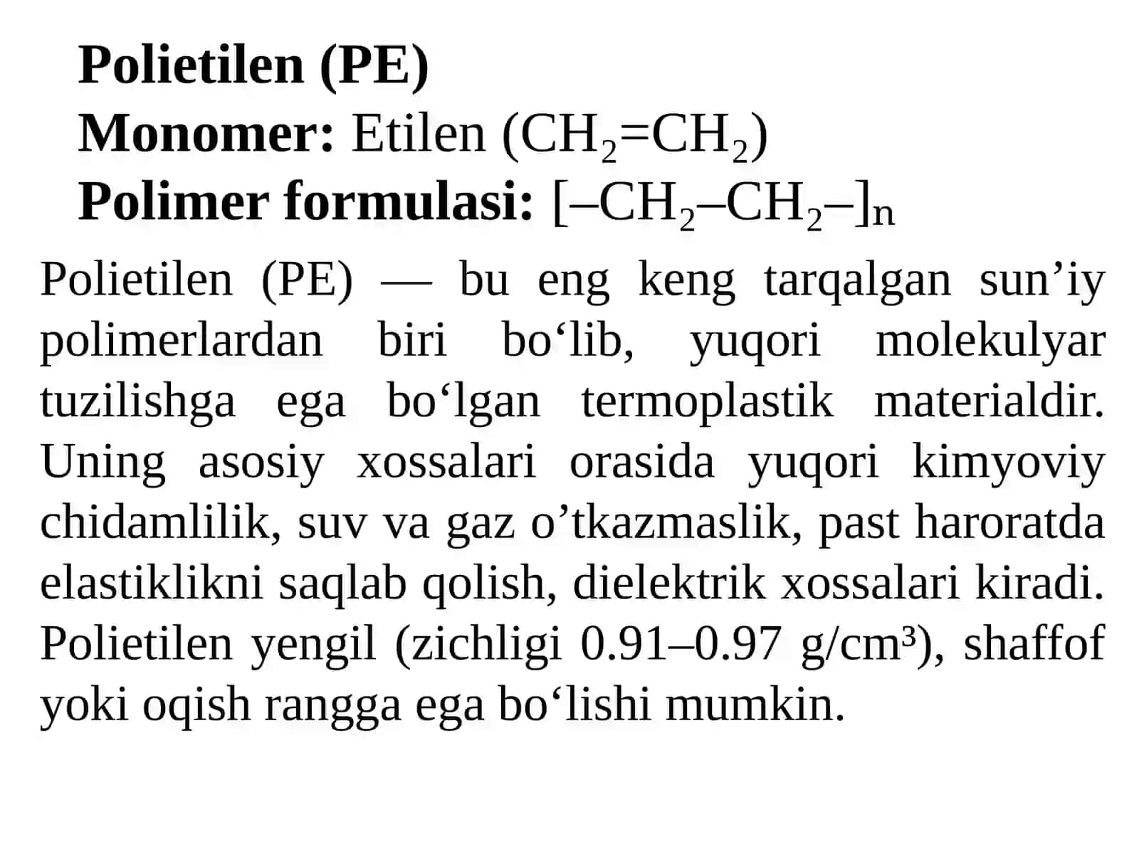 Polietilen (PE) 2