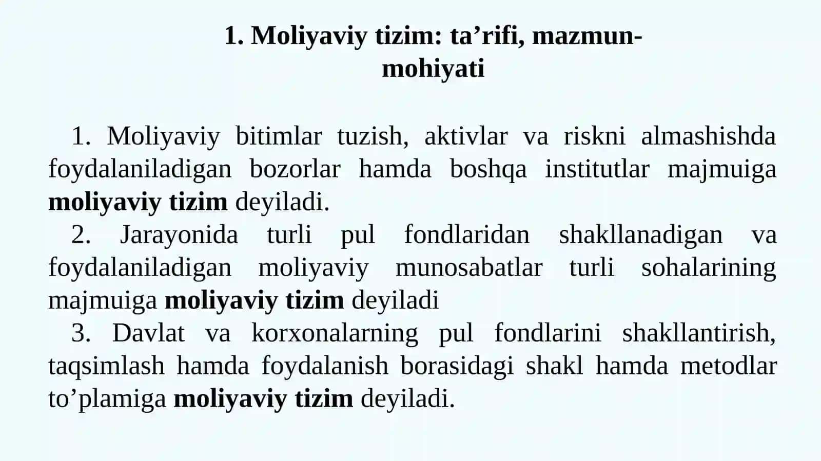 Moliyaviy tizim 2
