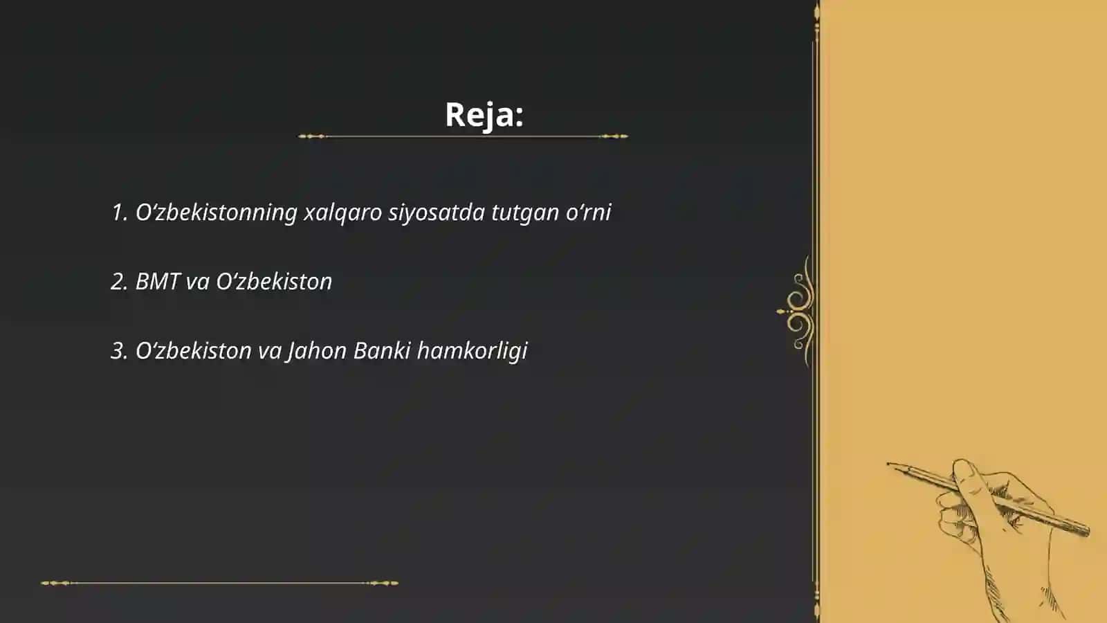 O‘ZBEKISTON va jahon hamjamiyati 2