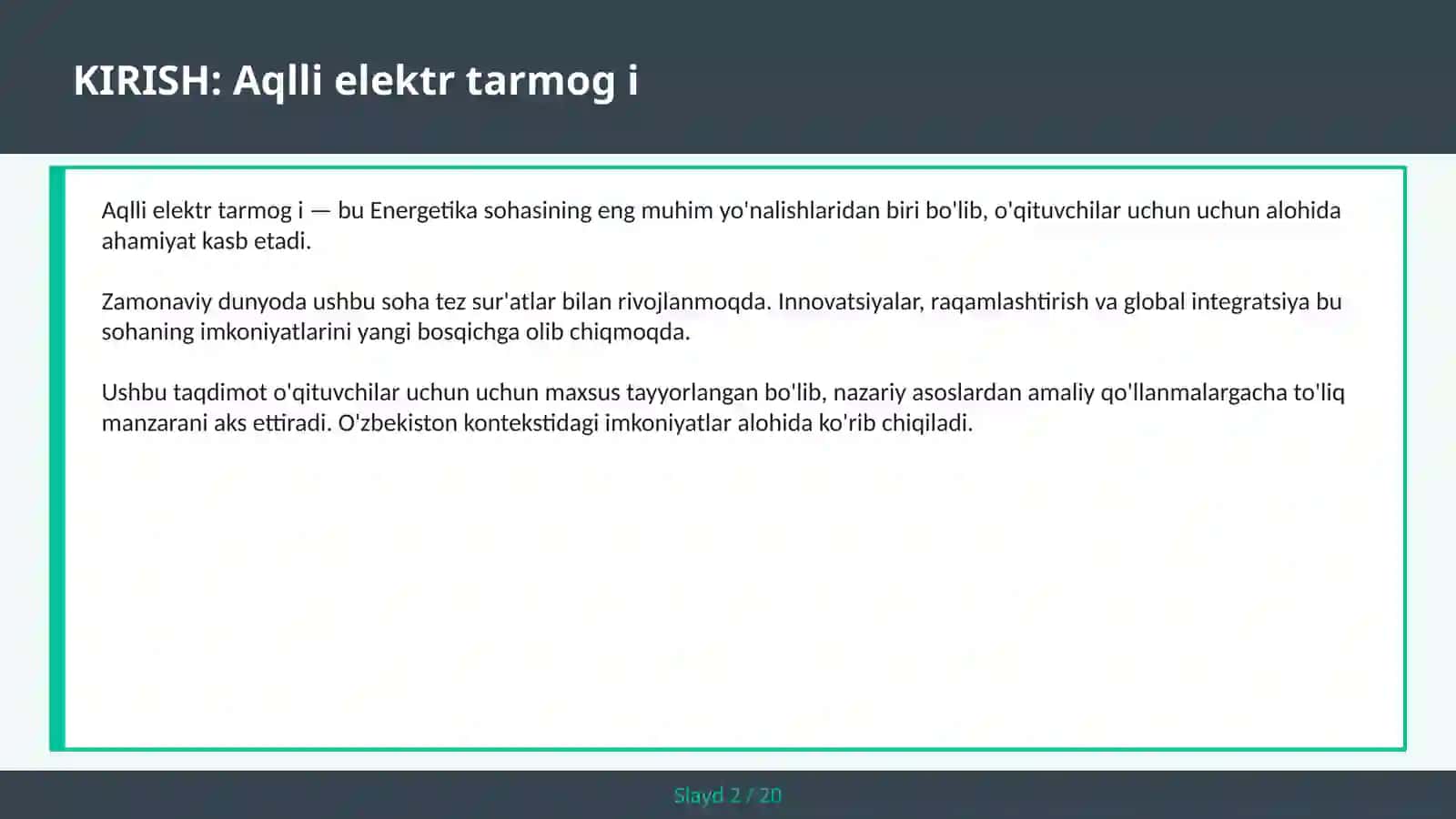 Aqlli elektr tarmog i 2